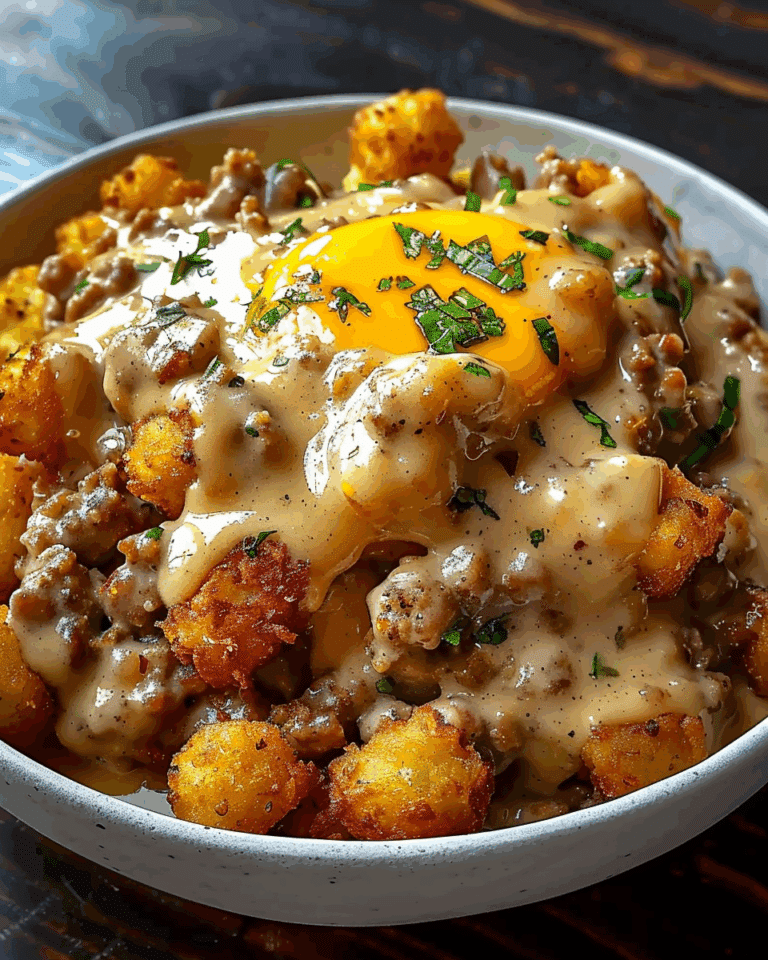 Tater Tot Breakfast Bowl with Sausage Gravy