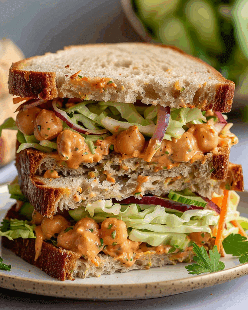 Buffalo Chickpea Salad Sandwich