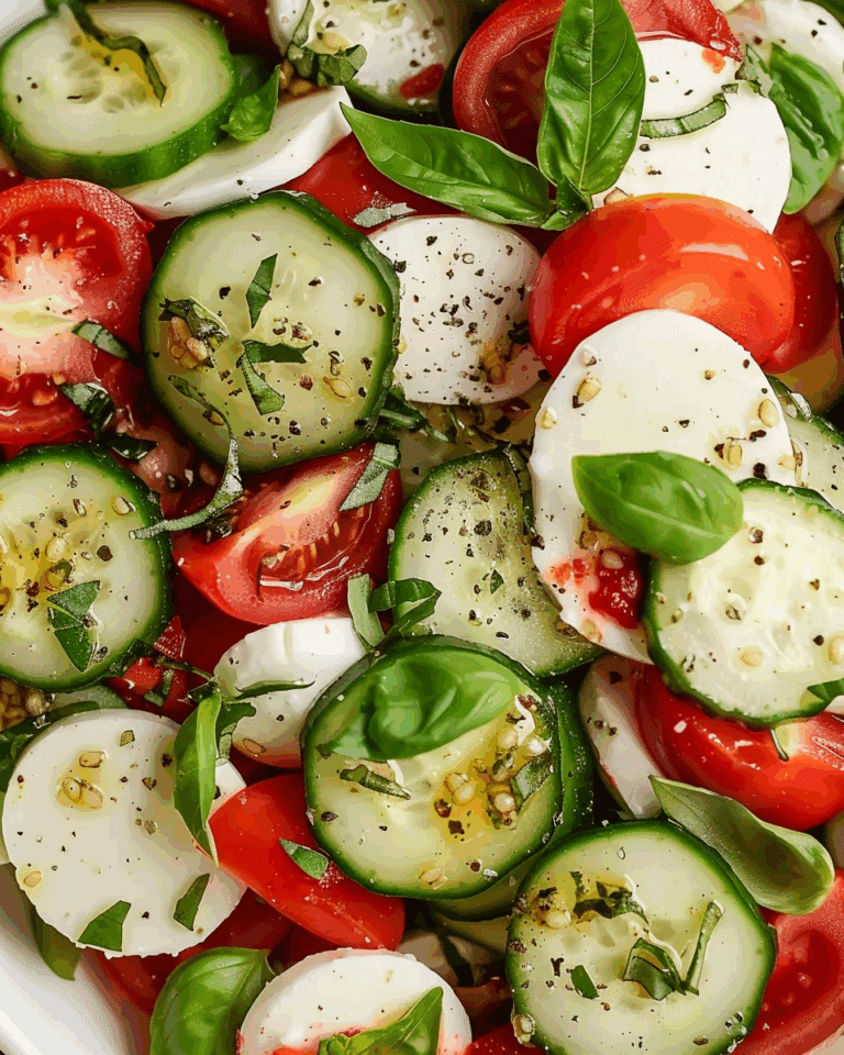 Fresh Cucumber Caprese Salad
