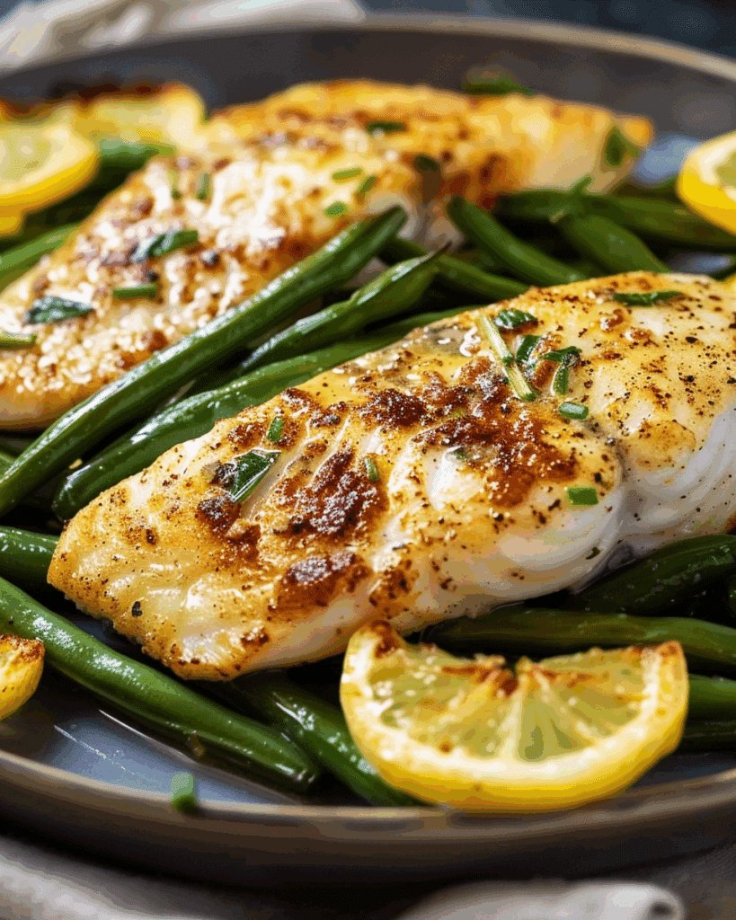 Lemon Garlic Tilapia with Green Beans