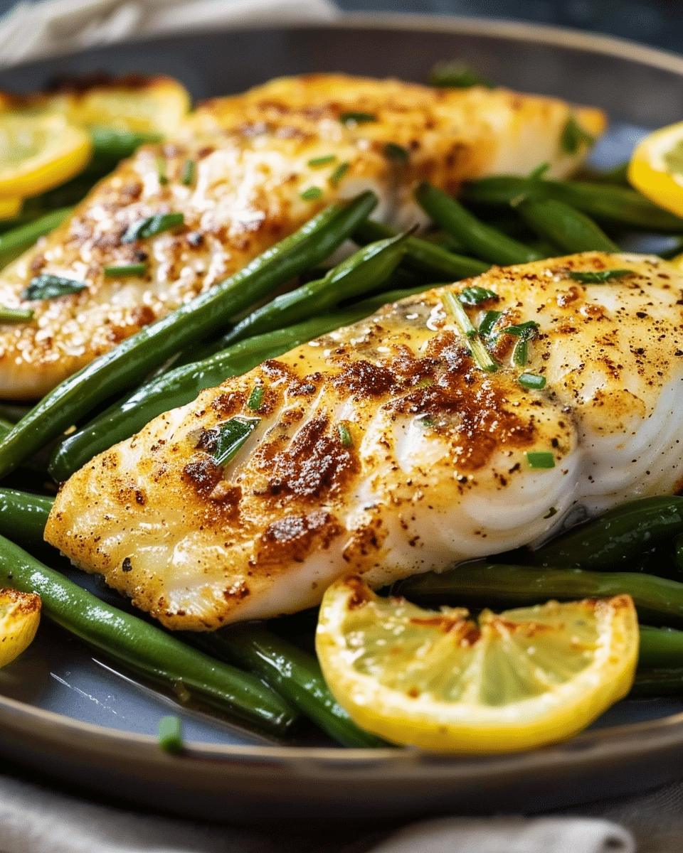 Lemon Garlic Tilapia with Green Beans