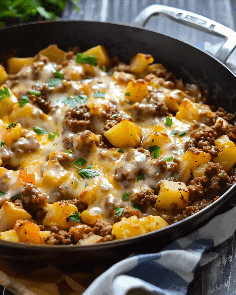 One-Pan Cheesy Meat & Potato Skillet