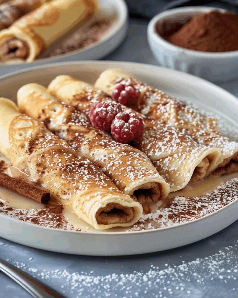 Cinnamon Roll High Protein Crepes