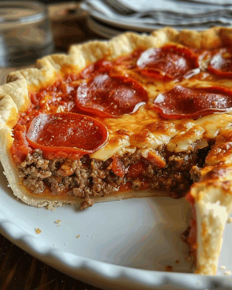 Deep Hamburger Beef Sausage & Pepperoni Pie