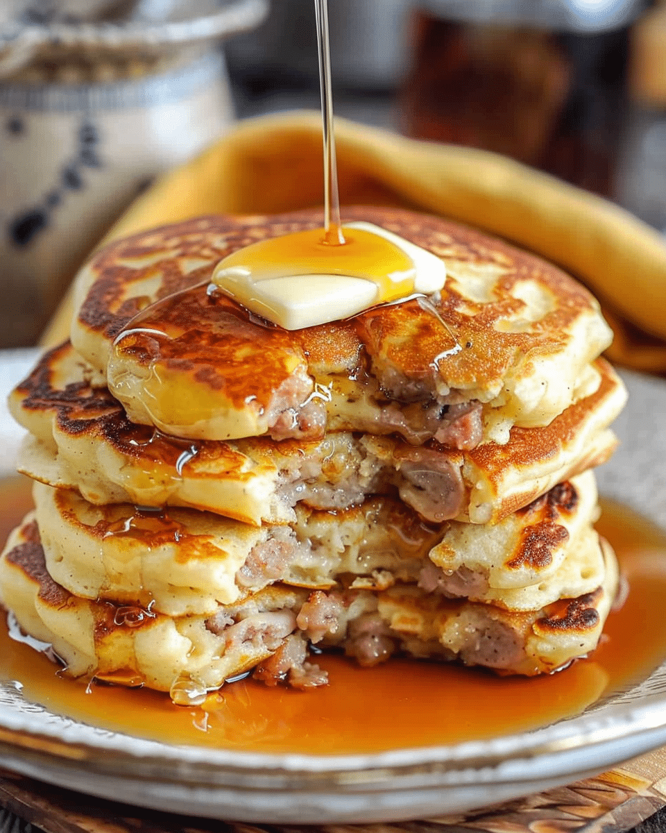 Sausage Dipped Pancakes