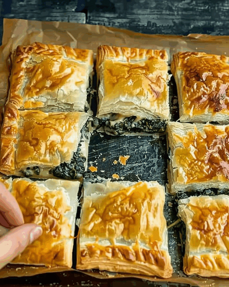 Spinach and Cheese Puff Pastry Squares