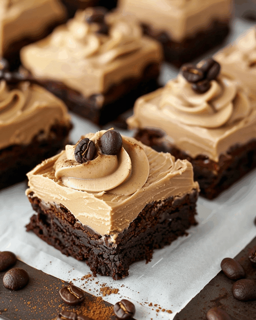 Coffee Brownies with Mocha Frosting
