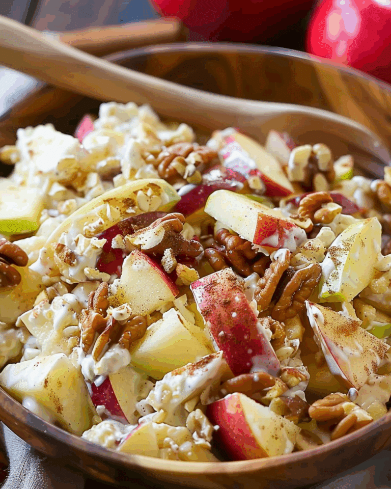 Creamy Cinnamon Apple and Walnut Fruit Salad