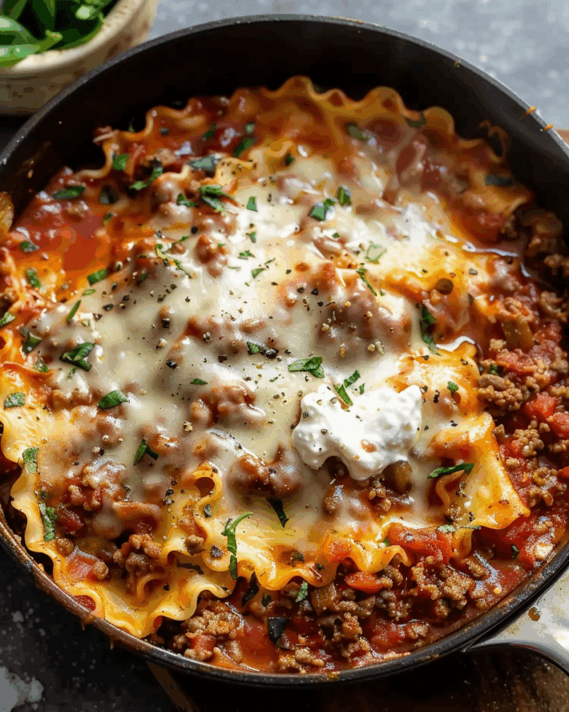 Easy One Pot Skillet Lasagna