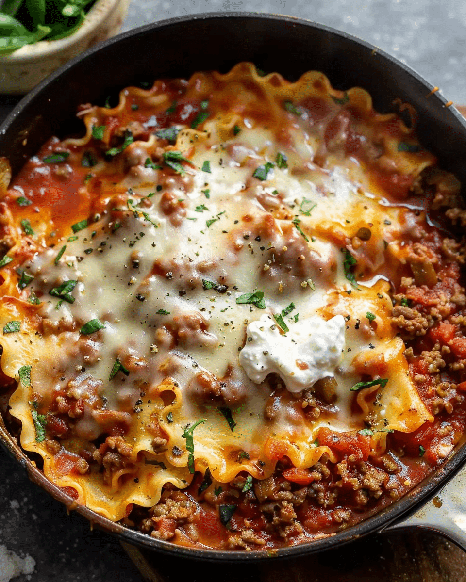 Easy One Pot Skillet Lasagna