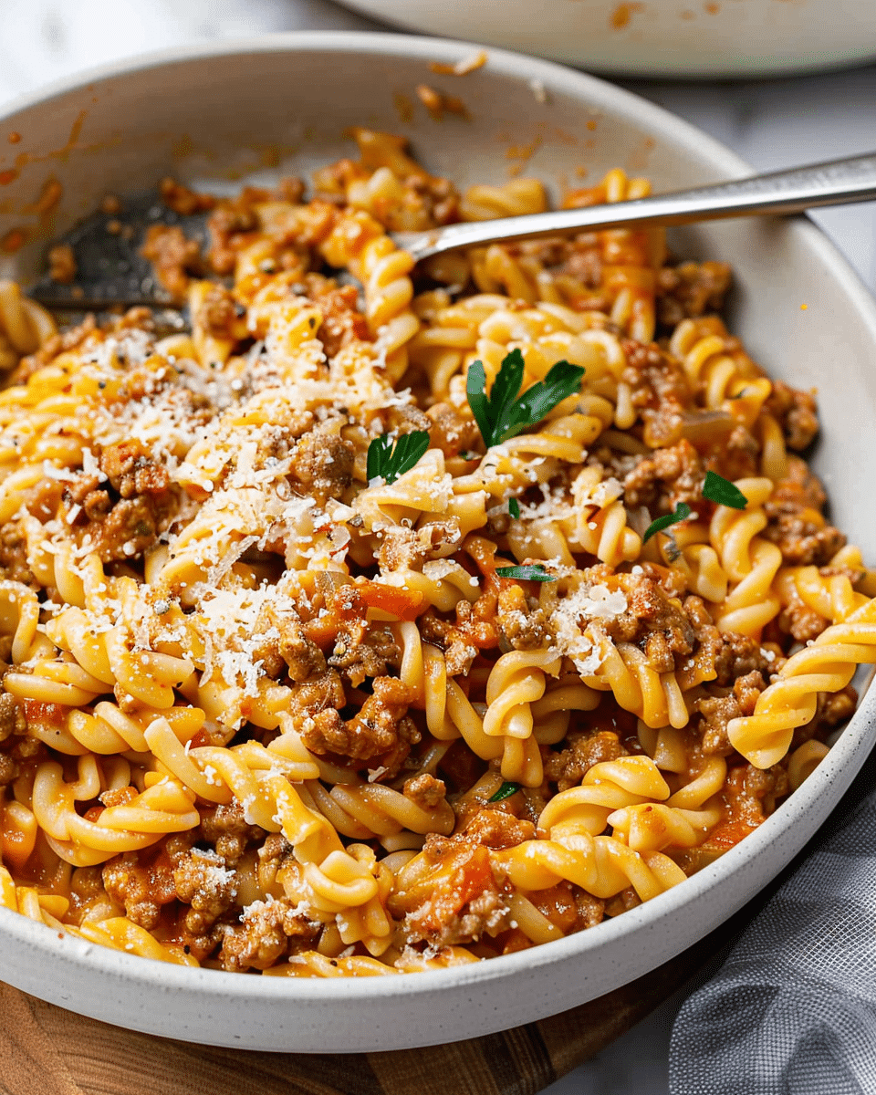 35-Minute One-Pot Creamy Beef Pasta