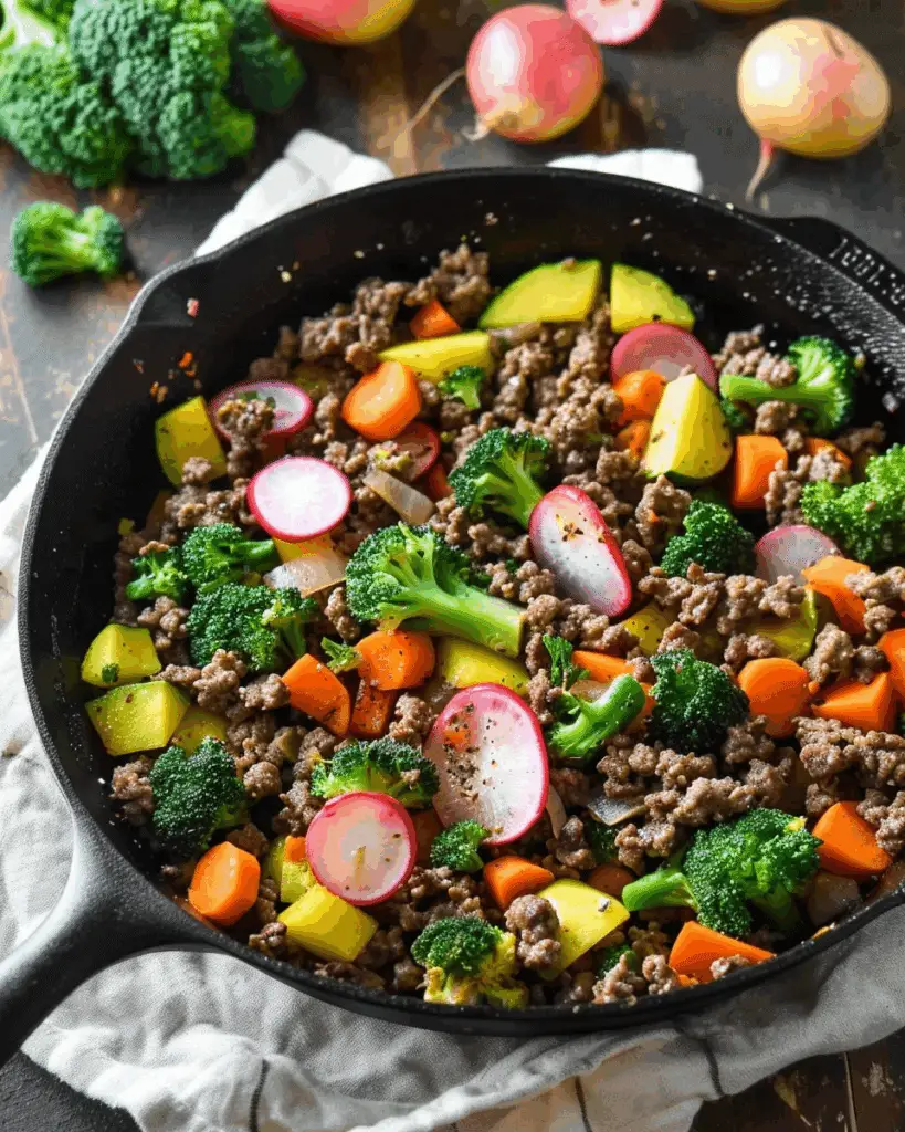Vegetable and Ground Beef Skillet Recipe