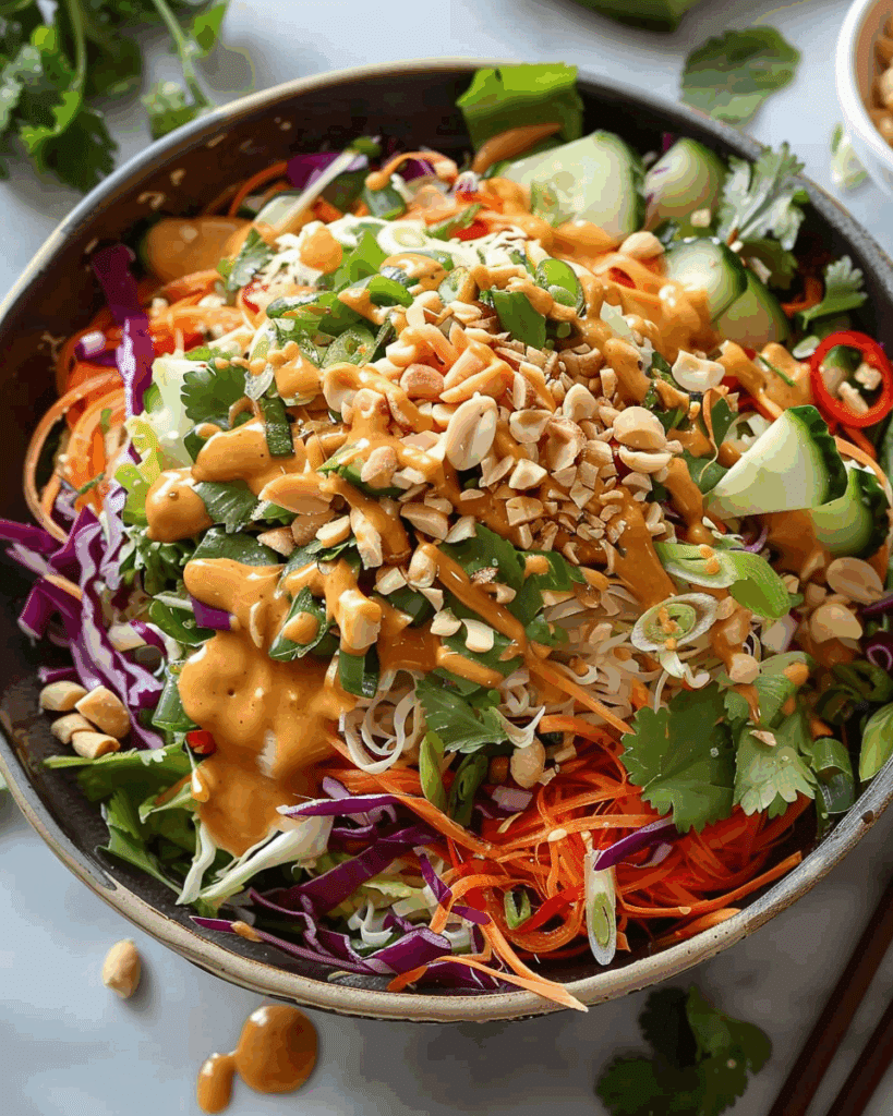 Thai Crunch Salad (with Peanut Ginger Sauce)