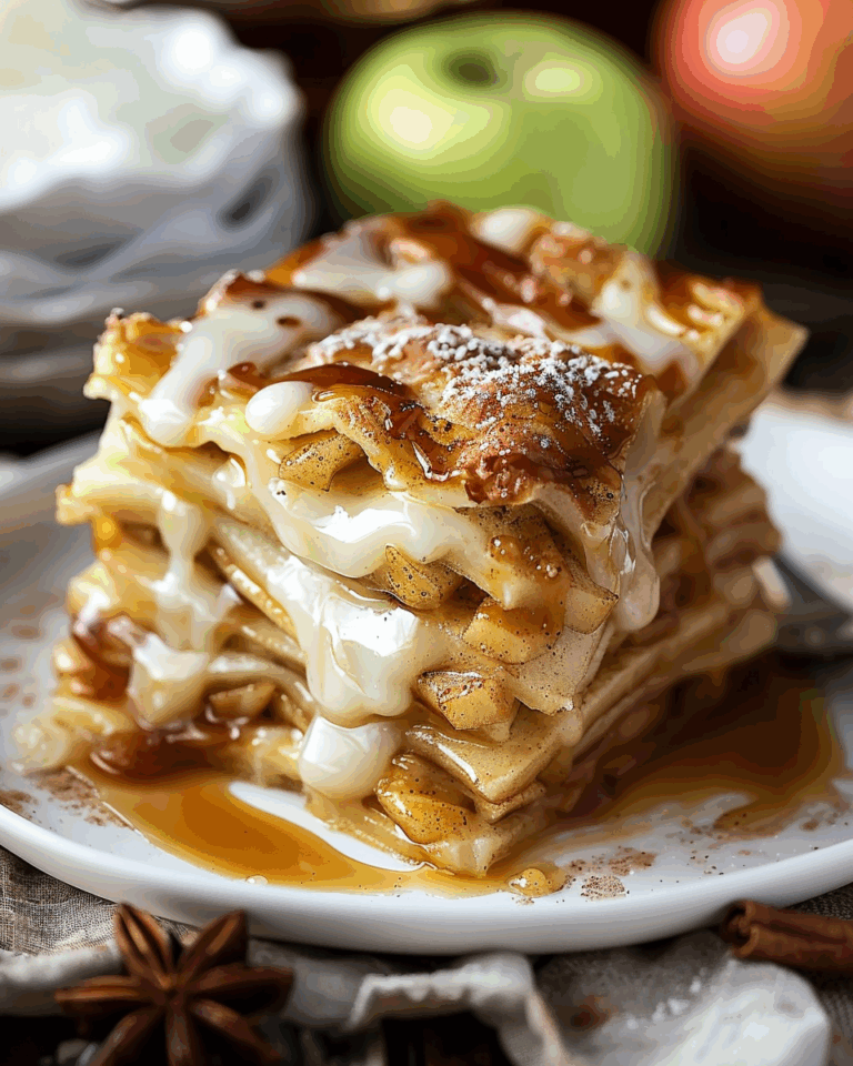 Caramel Apple Cinnamon Roll Lasagna