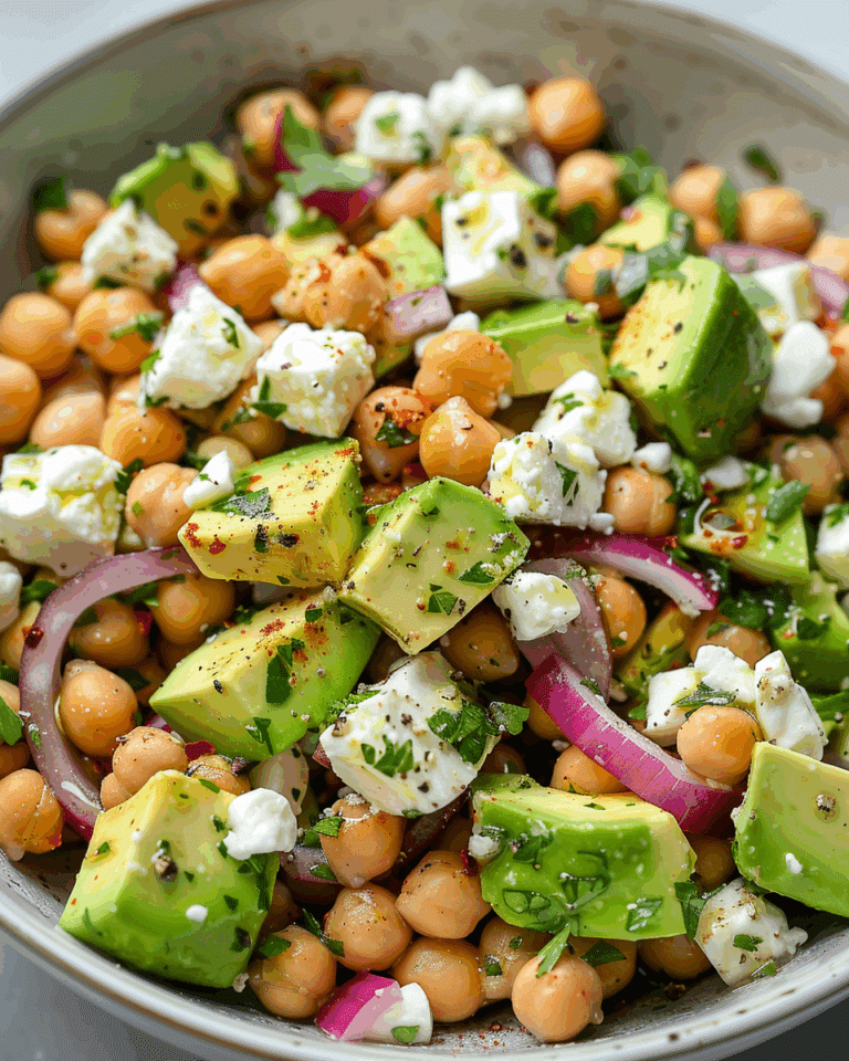 Chickpea Feta Avocado Salad