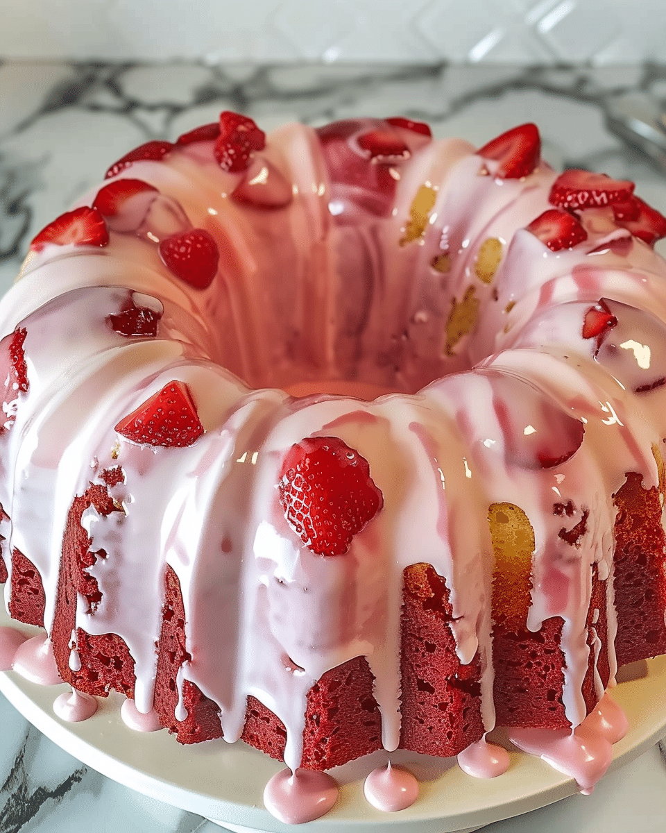 Homemade Strawberry Cream Cheese Pound Cake