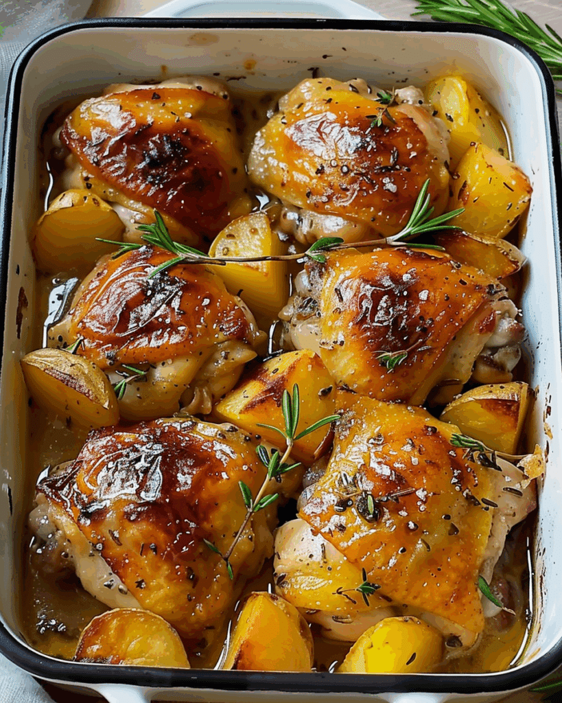 Oven-Baked Chicken Thighs with Potatoes