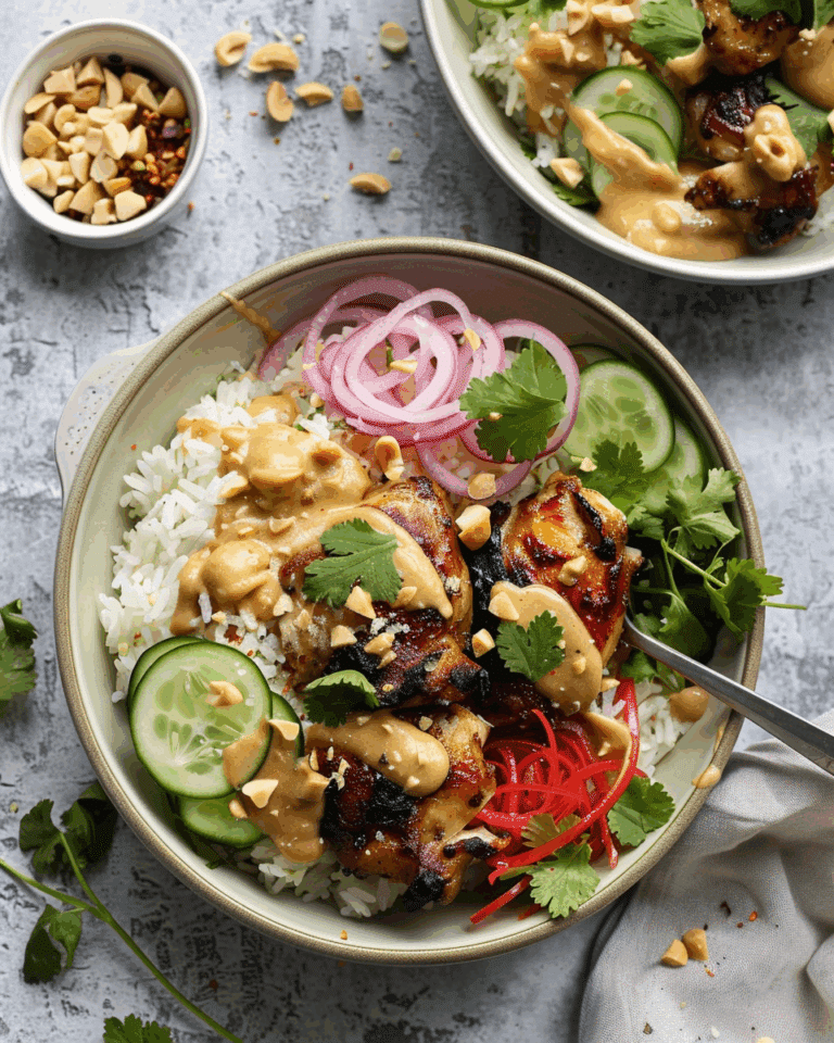 Chicken Satay Rice Bowls Recipe