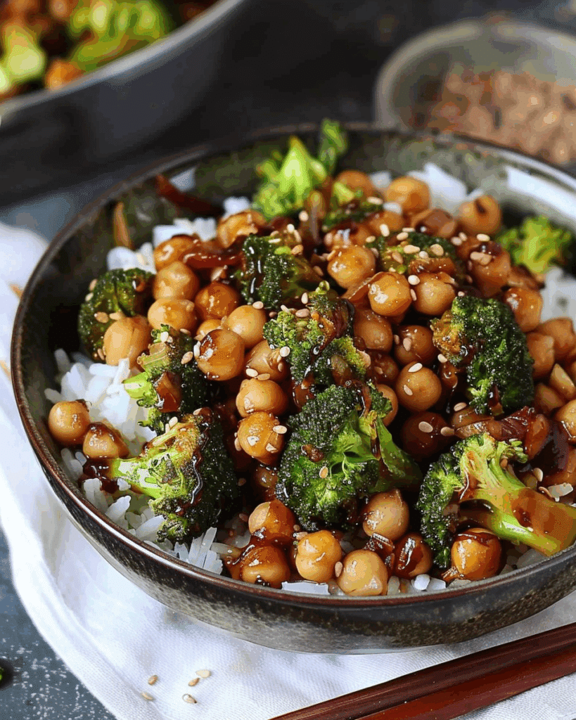Garlic Broccoli Stir Fry With Chickpeas
