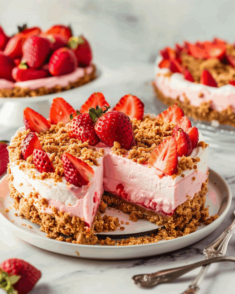 No-Bake Strawberry Crunch Cheesecake