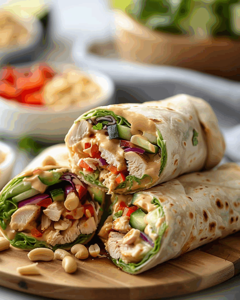 Thai Peanut Chicken Wraps