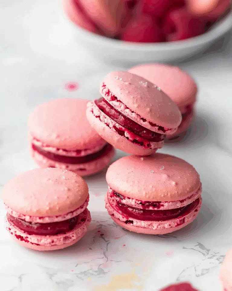 Raspberry Macarons