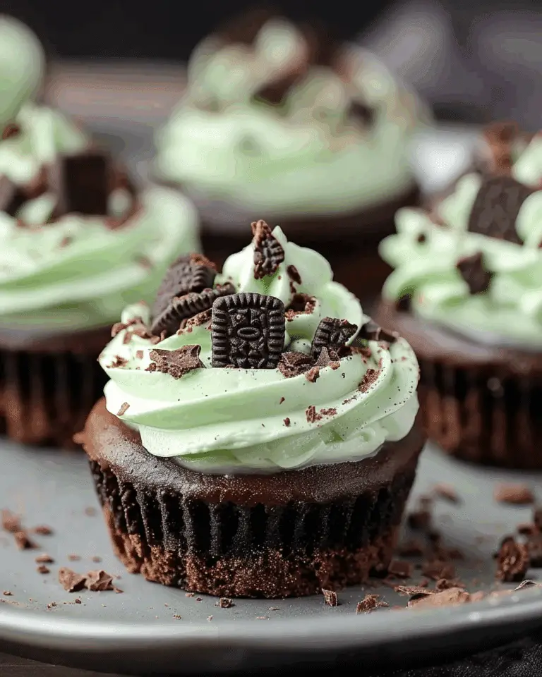 Mini Mint Chocolate Oreo Cheesecakes