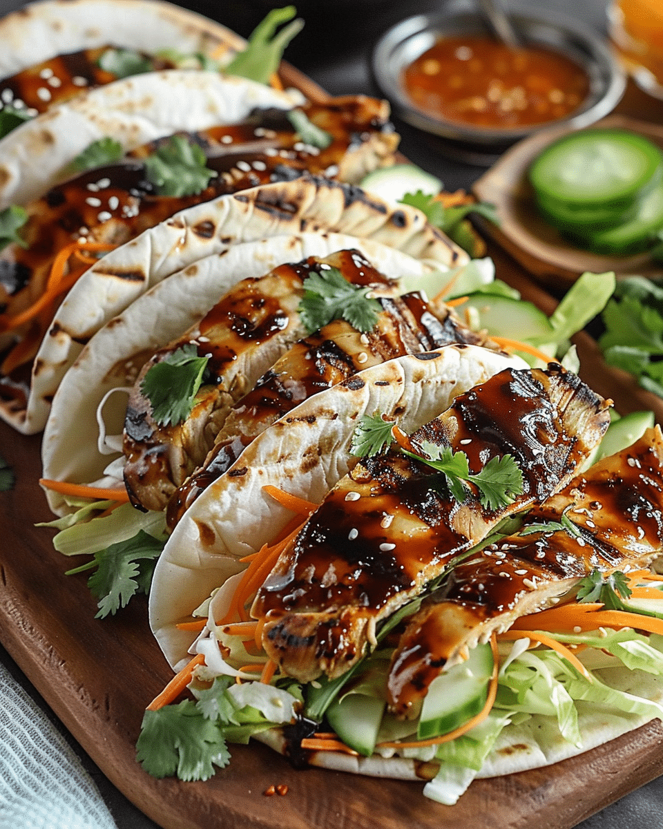 Sweet Chili Glazed Chicken Pita Wraps