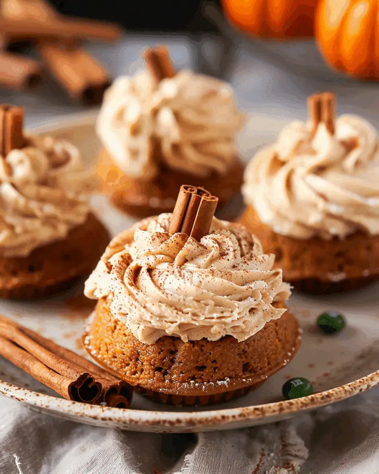Mini Pumpkin Bundt Cakes with Brown Butter Buttercream Frosting