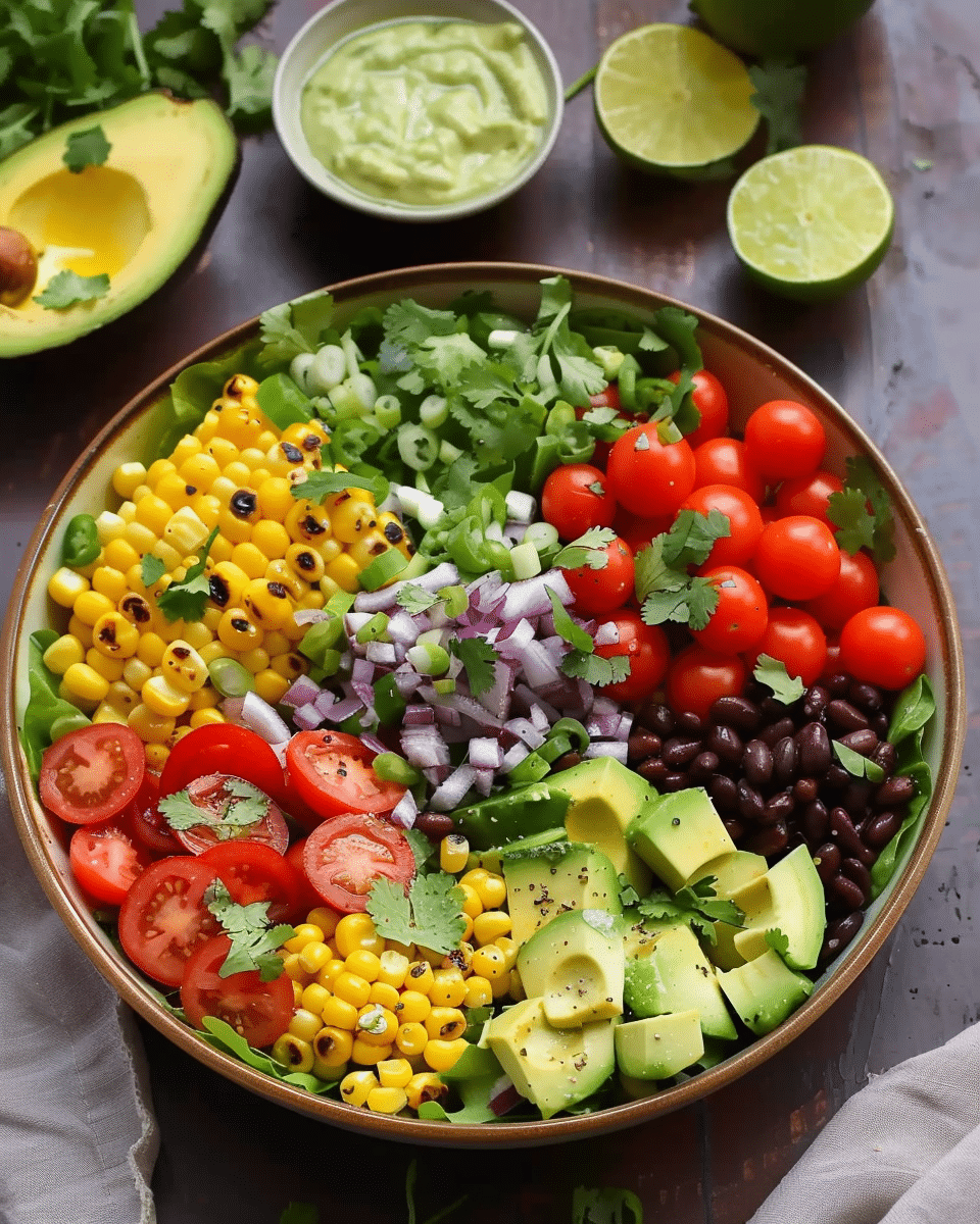 Vegan Mexican Chopped Salad with Avocado Dressing