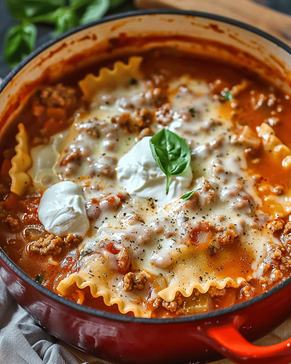 One Pot Lasagna Soup
