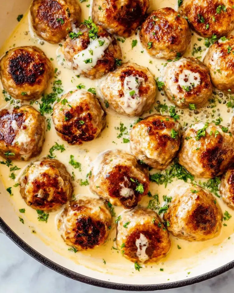 Chicken Meatballs with Spinach Alfredo Sauce Recipe