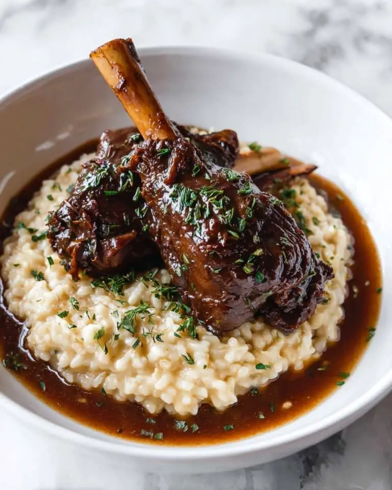 Braised Lamb Shanks with Red Wine and Herb Vegetables Recipe