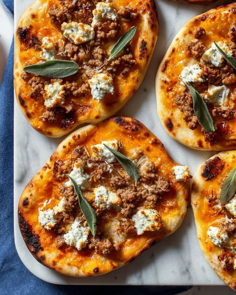 Autumn Naan Pizzas with Sausage, Pumpkin, and Sage Recipe