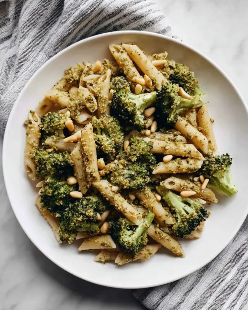 Roasted Broccoli Pesto Pasta Recipe