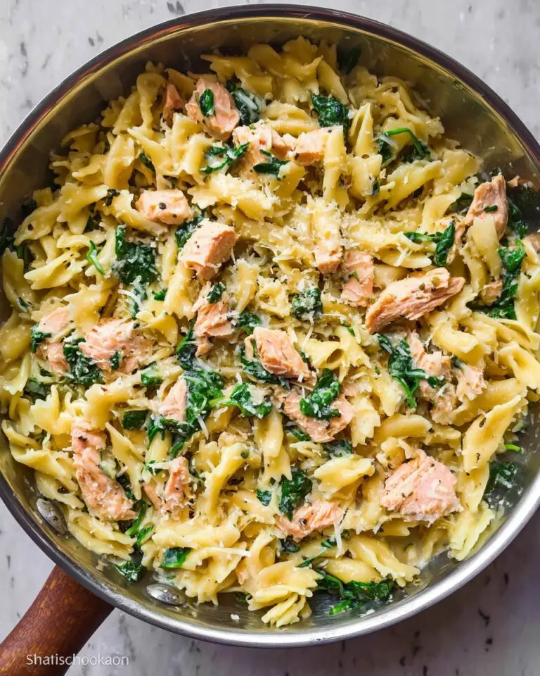 Salmon Pasta with Spinach Recipe