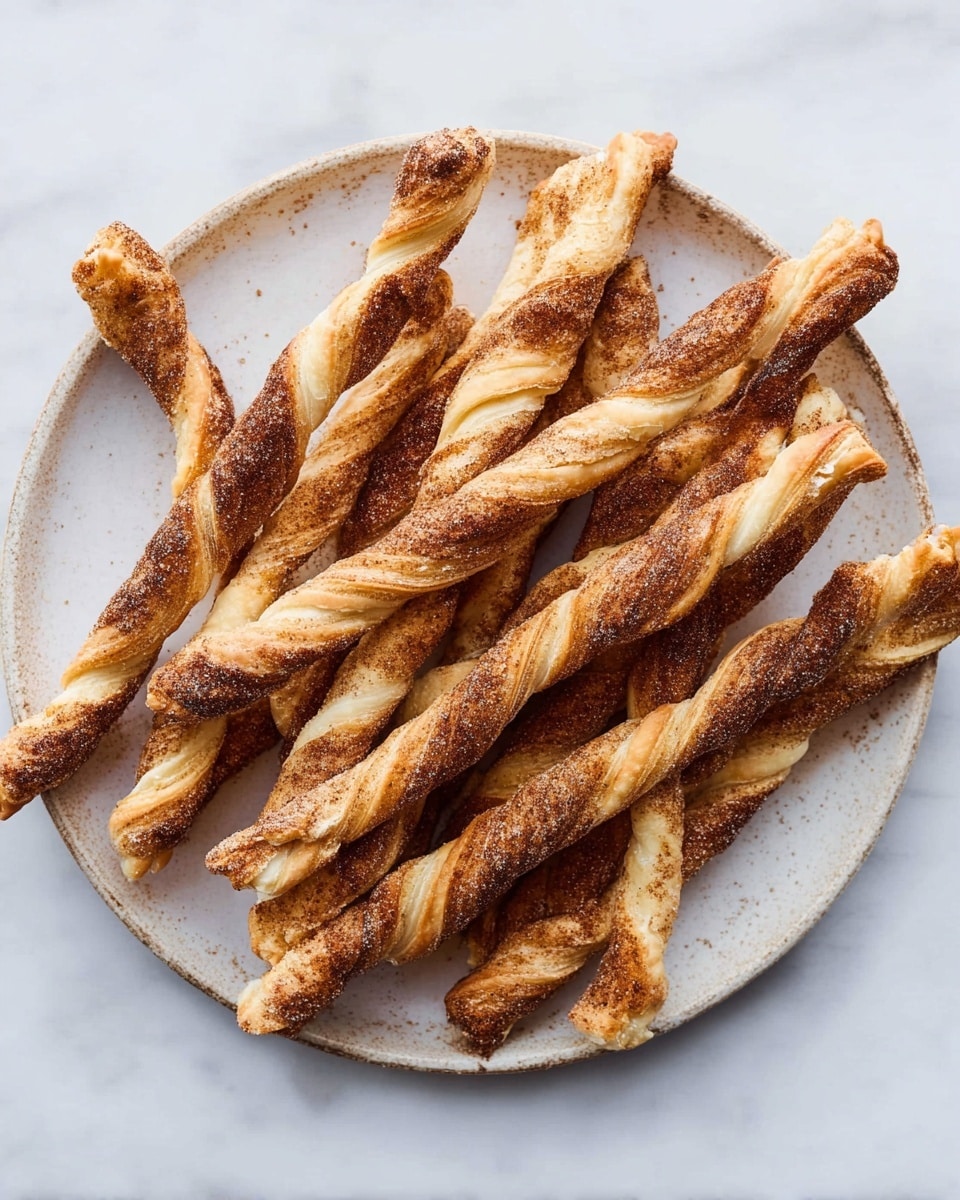 A round white plate sits on a white marbled surface, holding a pile of twisted pastry sticks. Each stick has two visible layers that spiral around each other, one light golden brown and flaky, the other a darker brown with a cinnamon-like texture. The sticks vary slightly in length and thickness, and their surface shows a mix of crisp and slightly soft areas, giving them a rustic look. photo taken with an iphone --ar 4:5 --v 7