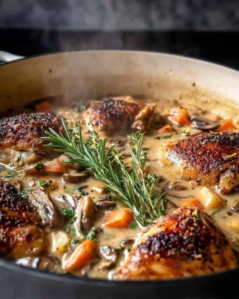 One Pot Lemon Rosemary Dijon Chicken and Butter Toasted Rice Pilaf Recipe